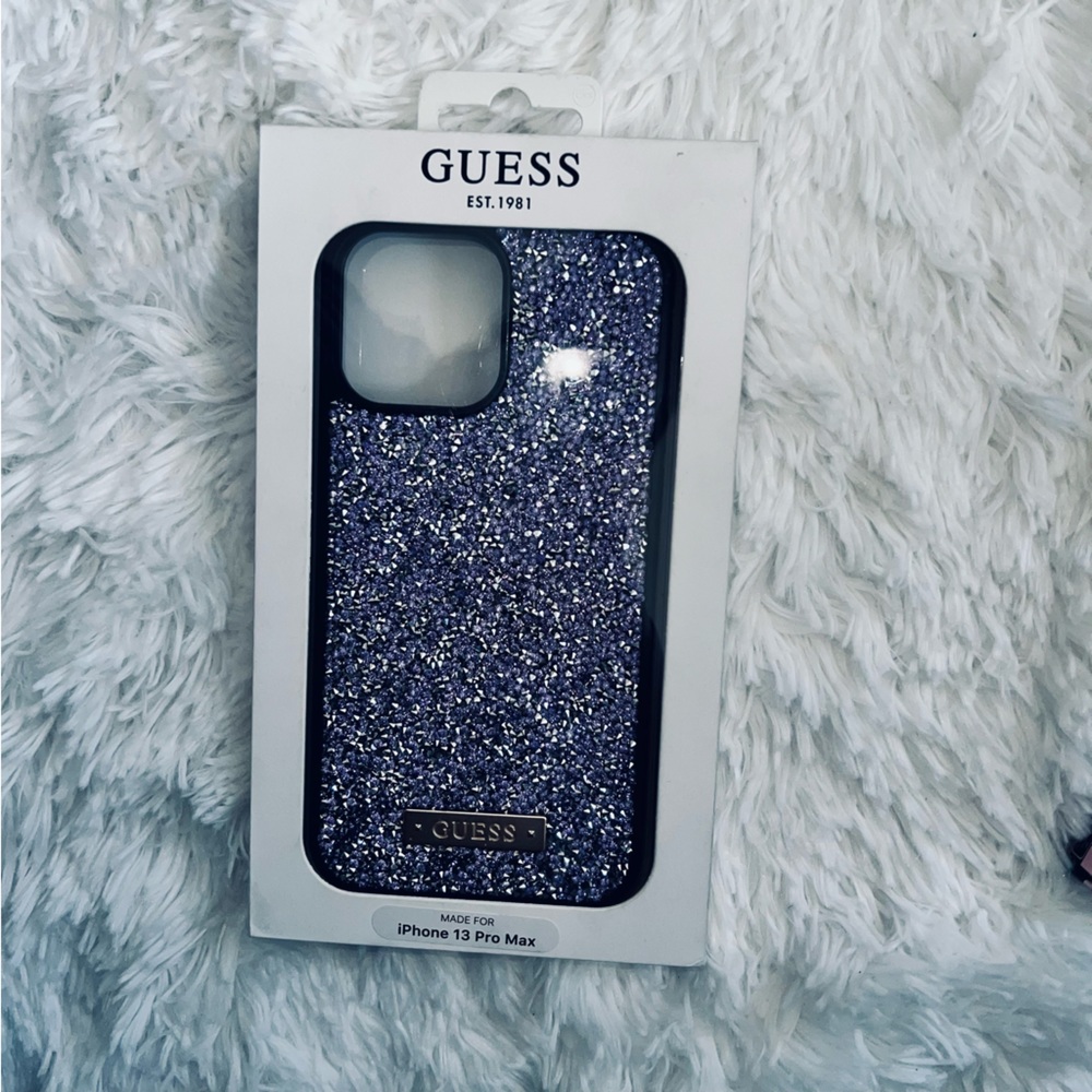 Guess iPhone 13 Pro Max purple embellished case